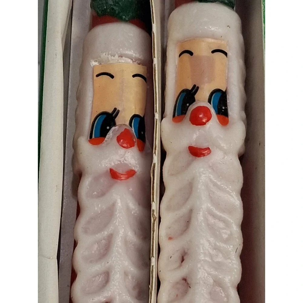 Santa Taper Candles‎ Pair Red Christmas Holiday Decor Robert Alan Candle 12 in
